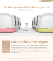 Bac à litière pour chats et animaux de compagnie, portable, 20 L, grand, nouveau, entièrement fermé, design anti-odeurs, facile à nettoyer, en plastique PP