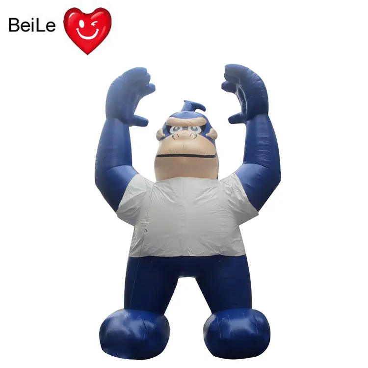 Factory customize H10m pvc cartoon inflatable gorilla