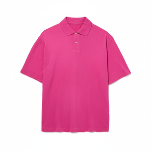 Nuevas llegadas 2025 OEM Marca personalizada Diseño de logotipo Polos Color sólido Tops casuales Polos de hombre Algodón Tallas grandes Color rosa - Product Image 1