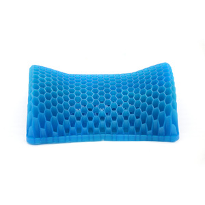 Almohada de Gel de Silicona con Diseño de Panal de Abeja para Automóvil, Espuma Viscoelástica Tejida Transpirable para Cuello y Columna Cervical - Product Image 1
