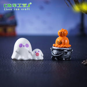 Adornos pequeños de Halloween de Weij, crucible de bruja, micropaisaje, artículos decorativos para bricolaje, mini resina - Product Image 5