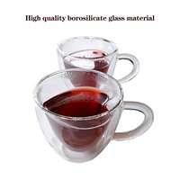 Double couche en forme de cœur amour isolation thermique haute température verre transparent café thé jus de citron lait tasse tasse en verre