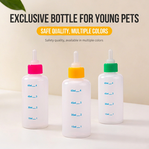 Botella para alimentar mascotas, 60Ml, reutilizable para animales pequeños, plástico, forma redonda, envío directo - Product Image 2