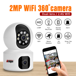 Anspo 2MP Cámara wifi para el Hogar Inteligente Monitor de vigilancia de doble lente Audio bidireccional CCTV cámara inalámbrica <span class=keywords><strong>Icsee</strong></span> Software <span class=keywords><strong>PTZ</strong></span> - Product Image 3