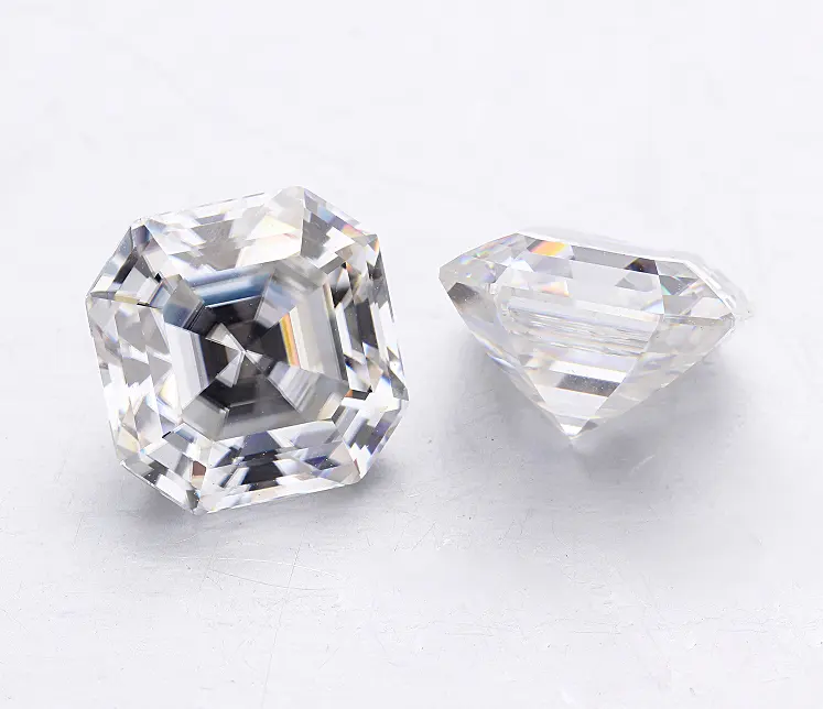 Ascher Cut 7x7mm longgar Moissanite batu permata anting emas Lab tumbuh berlian Moissanite produsen