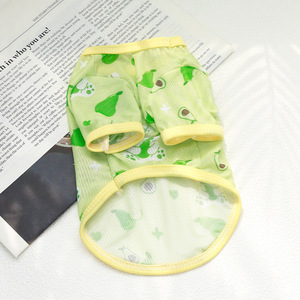 Chaleco de malla con estampado de animales para perros pequeños, ropa transpirable de verano para mascotas, color blanco con estampado de oso - Product Image 3