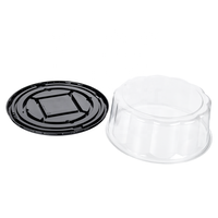 Boîtes d'emballage pour gâteaux rondes en PET recyclables jetables de 12 pouces, contenants en plastique pour desserts avec couvercle transparent pour anniversaire