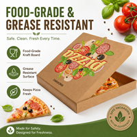 Handgefertigte Wellpappe-Pizzabox in Lebensmittelqualität mit Matter Laminierung & Prägung für Pizza 8/10/12/14 Zoll