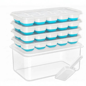 Moule à glaçons à 10 compartiments, presse-glacettes de grande capacité, plateau en silicone de qualité alimentaire pour réfrigérateurs domestiques - Product Image 1