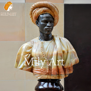 Desain kustom Dekorasi Rumah ukiran tangan patung dada patung kepala marmer Afrika - Product Image 2