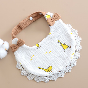 Nuevos Baberos para Bebé Estilo Ins para Niña, <span class=keywords><strong>en</strong></span> Forma de <span class=keywords><strong>U</strong></span>, de 6 Capas, con Encaje Arrugado, Patrón de Mariposa y Dibujos Animados, Lindos, de Gasa de Algodón Puro para Recién Nacidos, Libres de BPA - Product Image 6