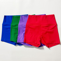 Shorts de Yoga de Cintura Alta, Transpirables, de Alta Calidad, para Correr y Hacer Ejercicio, Sensación de Desnudez, Color Sólido, Suaves, para Mujer, Deportivos, Fitness