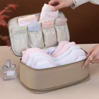 Sac de rangement grande capacité pour lingerie, soutiens-gorge, chaussettes, culottes – Organisateur de placard portable, sac de voyage double couche pour sous-vêtements