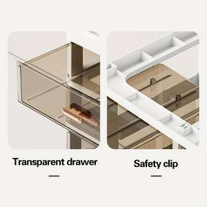 Organizador de Escritorio de Gran Capacidad de 3/4 Niveles con Cajón para Cosméticos y Papelería, Caja de Almacenamiento de Uso Ligero, Hecho en China - Product Image 2