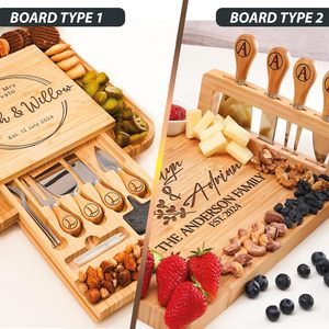 Ensemble <span class=keywords><strong>de</strong></span> cadeaux personnalisés : Planche à charcuterie en bambou et grande planche <span class=keywords><strong>de</strong></span> service à <span class=keywords><strong>fromage</strong></span>, idéal <span class=keywords><strong>pour</strong></span> les cadeaux <span class=keywords><strong>de</strong></span> déménagement et <span class=keywords><strong>de</strong></span> <span class=keywords><strong>Noël</strong></span> - Product Image 2