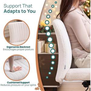 Chaise de bureau rectangulaire sans accoudoirs NYPOT, pivotante à 360°, assise croisée, pieds croisés, large rembourrage en mousse, tissu, 360 degrés - Product Image 6