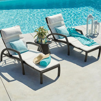 Chaise longue d'extérieur en osier pour hôtel, jardin, terrasse, piscine, repos de midi, style nordique, pliable et télescopique
