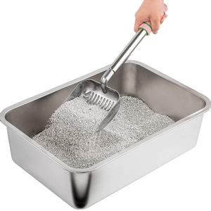 Nouveau Petit D'animal Familier/Chat de Casserole En Métal En Acier Inoxydable bac à Litière pour Chat Facile À Nettoyer Litière en gros - Product Image 2