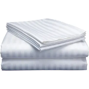 Wholesale Luxury 5 Star Hotel 100% Cotton Plain White Bed Linen Hotel Bed Sheets hotel bedding set