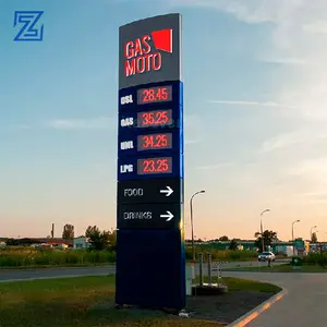 Insegna a Pilone con Schermo LED da 18 Pollici per Stazioni di Servizio, Tabellone Prezzi per Distributori di Benzina, Insegna LED per Prezzi Carburante - Product Image 1