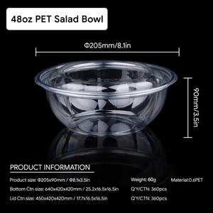 Vòng trong suốt Pet nhựa dùng một lần container với nắp cho salad phục vụ đồ ăn - Product Image 2