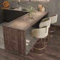 Tabourets de bar de luxe, mobilier de restaurant, chaise haute de cuisine nordique, tabourets de bar modernes en métal avec dossier, prix abordable
