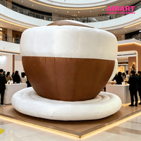 Modèle de tasse à café gonflable commerciale pour événements en magasin, tasses gonflables sur mesure de différents styles pour idées de fêtes