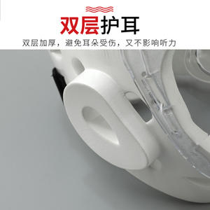 ริล คาราเต้หมวกกันน็อคพลาสติกสีขาวป้องกันศีรษะพร้อมแผ่นปิดหน้าสำหรับฝึกศิลปะการต่อสู้กีฬาต่อสู้สำหรับทุกเพศขนาด Smlxl - Product Image 2