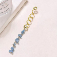 Lot de 6 bijoux de cheveux en alliage doré, pendentifs tresses et breloques étoiles pour accessoires de dreadlocks