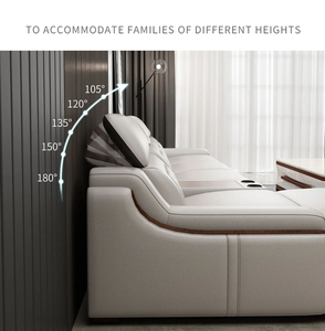 Sofá de cuero sofás de lujo sofá de 7 plazas conjunto esquina seccional Modular moderno sofá sala de estar sofá en forma de L - Product Image 4