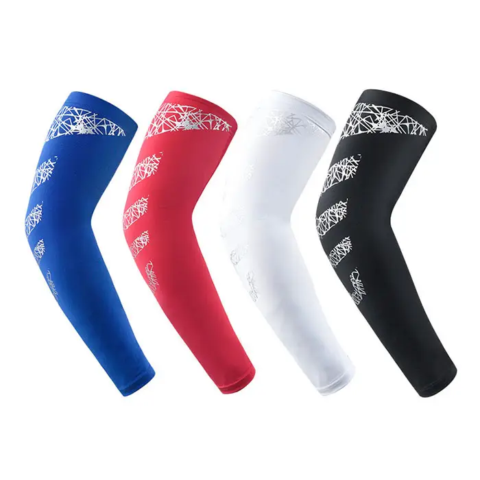 Wholesale spandex sports running arm fitness compression elbow sleeves arm brace