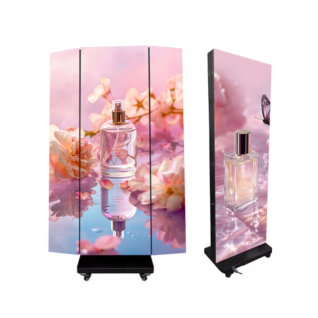 Linkable GOB Trifold LED Poster Foldable Movable 3D LED Display Plug & Play with Speaker for Stage Event Branding ODM