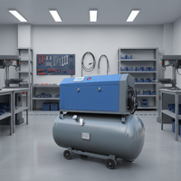 Compresseur d'Air à Vis Industriel 2 en 1 de Type 4kW 5.5kW 7.5kW Avec Réservoir de 270/140 Litres 5HP 7.5HP 10HP