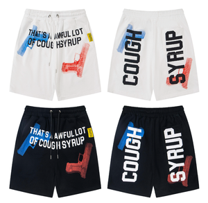 กางเกงขาสั้นคุณภาพสูง กางเกงบาสเก็ตบอล กางเกงวอร์มผู้ชาย นี่คือกางเกงขาสั้นสำหรับผู้ชายที่มีลายขวดน้ำเชื่อมแก้ไอมากมาย - Product Image 1