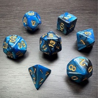 Dés en acrylique personnalisés, gravés, vierges, pour jeux de société RPG, polyédriques, multi-faces, ensemble de sept pièces