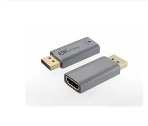 8K 1080P DisplayPort至HDMI兼容适配器DP公对母高清电视HDMI兼容视频音频电缆，适用于电脑电视笔记本电脑