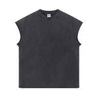 Débardeur de sport pour homme de haute qualité, sans manches, délavé à l'acide, délavé à la pierre, personnalisé, séchage rapide, 100% coton, col rond, écologique