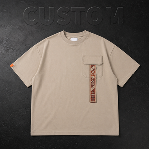 Camiseta de proveedor de algodón de 300GSM de alto gramaje con lavado desgastado, hombros caídos, corte holgado y corto, con gráfico y logotipo personalizado para hombre - Product Image 3