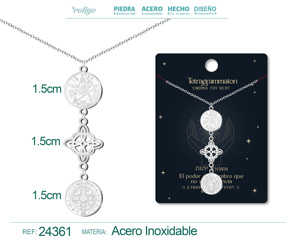 Tetragramton collana classica in acciaio inossidabile nodo della strega Saint Benedict protezione portafortuna amuleto moda ciondoli regalo - Product Image 5