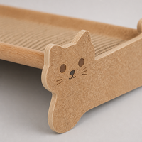 Cama para Gatos de Corcho Natural con Forma de Cabeza de Gato, Cama Rascable de Corcho con Marco de Madera con Silueta de Gato, Muebles Ecológicos para Gatos