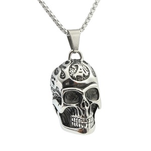 Collar de Acero Inoxidable con Colgante de Calavera para Hombre, Diseño Punk Retro, Joyería de Moda - Product Image 5