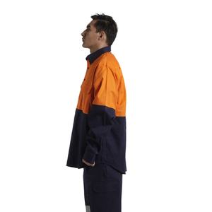 Camisa de Trabajo de Seguridad de Alta Visibilidad, Ignífuga, Antiestática, de Algodón, Marca DA, para Soldadura y Construcción, PP - Product Image 3