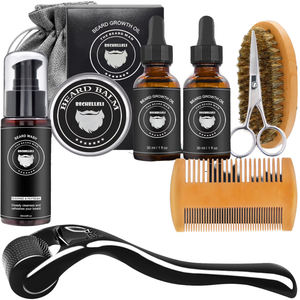 حلاق أفضل مجموعة فاخرة للعناية باللحية للرجال علامة خاصة مخصصة مع زيوت لحية عضوية مرطبة ميزات منعشة-توريد OEM - Product Image 1