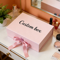 Boîte en carton personnalisée de qualité supérieure pour cosmétiques, emballage magnétique recyclable pour perruques et extensions de cheveux avec doublure en satin