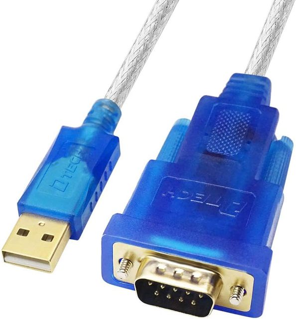 10 Feet USB 2.0 to RS232 DB9 Serial Port Adapter Cable with FTDI Chipset PLC cable for Windows 11 10 8 7 Mac Linux