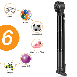 पोर्टेबल टायर बाइक हाई प्रेशर इन्फ्लेटर प्रेशर गेज हैंड पंप मिनी मैकेनिकल गेज पंप साइकिल पंप प्रेशर गेज के साथ - Product Image 2