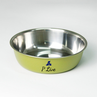 Bol pour animaux de compagnie en acier inoxydable blanc mat avec logo personnalisé de belle conception pour chiens chats nourriture eau