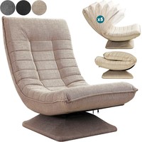 Fauteuil pivotant 5 positions réglable, fauteuil inclinable haut et confortable, fauteuil pliant pivotant à 360 degrés avec dossier réglable