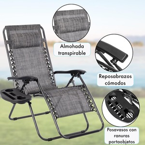 เก้าอี้ชายหาดพับได้พกพามีนวัตกรรมพร้อมดีไซน์ฐานโค้งเลานจ์โยกอ่อนโยนสำหรับลานตั้งแคมป์กลางแจ้งและการเดินป่า - Product Image 4