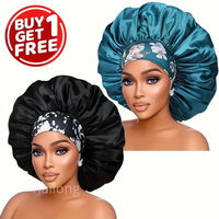 Bonnet de nuit extensible à rayures en satin, large bord, grande taille, pour femmes adultes, soin des cheveux africains, idéal pour l'été et les voyages transfrontaliers